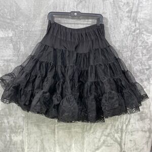 Vintage Sam's Black Petticoat Skirt XL Made In USA Rockabilly Tutu Layers Dance